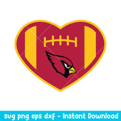 Heart Arizona Cardinals Football Svg, Arizona Cardinals Svg, NFL Svg, Png Dxf Eps Digital File