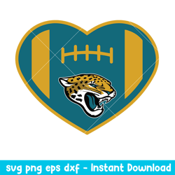 Heart Jacksonville Jaguars Logo Svg, Jacksonville Jaguars Svg, NFL Svg, Png Dxf Eps Digital File