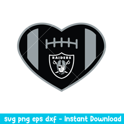 Heart Las Vegas Raides Logo Svg, Las Vegas Raiders Svg, NFL Svg, Png Dxf Eps Digital File