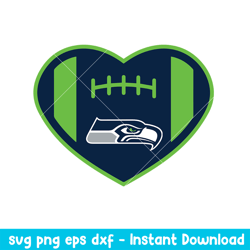 Heart Seattle Seahawks Logo Svg, Seattle Seahawks Svg, NFL Svg, Png Dxf Eps Digital File