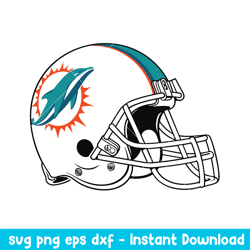 Helmet Miami Dolphins Svg, Miami Dolphins Svg, NFL Svg, Png Dxf Eps Digital File