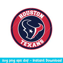 Houston Texans Circle Logo Svg, Houston Texans Svg, NFL Svg, Png Dxf Eps Digital File