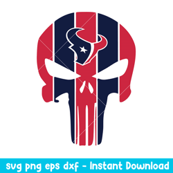 Houston Texans Punisher Skull Svg, Houston Texans Svg, NFL Svg, Png Dxf Eps Digital File