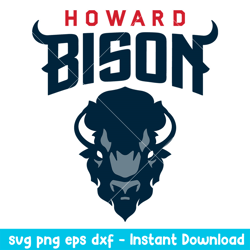 Howard Bison Logo Svg, Howard Bison Svg, NCAA Svg, Png Dxf Eps Digital File