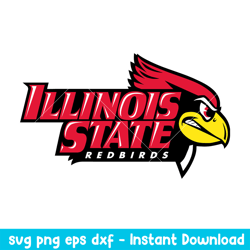 Illinois State Redbirds Logo Svg, Illinois State Redbirds Svg, NCAA Svg, Png Dxf Eps Digital File