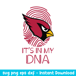 It's In My DNA Arizona Cardinals Svg, Arizona Cardinals Svg, NFL Svg, Png Dxf Eps Digital File