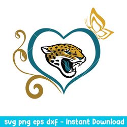 Jacksonville Jaguars Heart Logo Svg, Jacksonville Jaguars Svg, NFL Svg, Png Dxf Eps Digital File