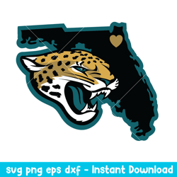 Jacksonville Jaguars State Logo Svg, Jacksonville Jaguars Svg, NFL Svg, Png Dxf Eps Digital File