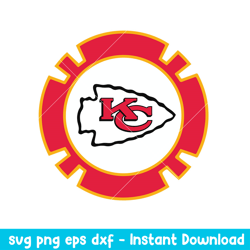 Kansas City Chiefs Pocker Chip Svg, Kansas City Chiefs Svg, NFL Svg, Png Dxf Eps Digital File