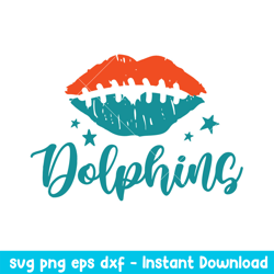 Lips Miami Dolphins Svg, Miami Dolphins Svg, NFL Svg, Png Dxf Eps Digital File