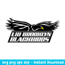LIU Brooklyn Blackbirds Logo svg, LIU Brooklyn Blackbirds Svg, NCAA Svg, Png Dxf Eps Digital File