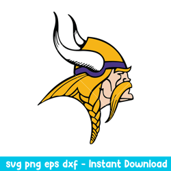 Logo Minnesota Vikings Svg, Minnesota Vikings  Svg, NFL Svg, Png Dxf Eps Digital File