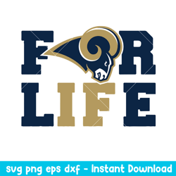 Los Angeles Rams For Life Svg, Los Angeles Rams Svg, NFL Svg, Png Dxf Eps Digital File