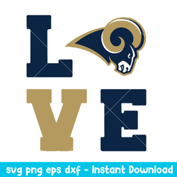 Love Los Angeles Rams Svg, Los Angeles Rams Svg, NFL Svg, Png Dxf Eps Digtal File