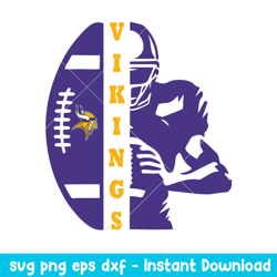 Minnesota Vikings Player Baseball Svg, Minnesota Vikings Svg, NFL Svg, Png Dxf Eps Digital File