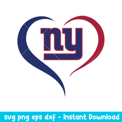 New York Giants Heart  Logo Svg, New York Giants Svg, NFL Svg, Png Dxf Eps Digital File