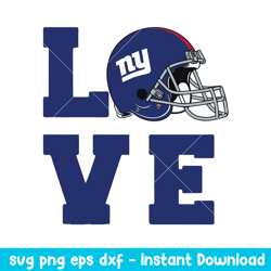 New York Giants Love Svg, New York Giants Svg, NFL Svg, Png Dxf Eps Digital File