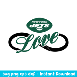 New York Jets Love Svg, New York Jets Svg, NFL Svg, Png Dxf Eps Digital File