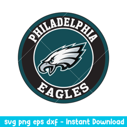 Philadelphia Eagles Team Cirlce Logo Svg, Philadelphia Eagles Svg, NFL Svg, Png Dxf Eps Digital File