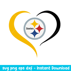 Pittsburgh Steelers Heart Logo Svg, Pittsburgh Steelers Svg, NFL Svg, Png Dxf Eps Digital File