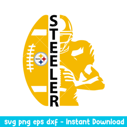Pittsburgh Steelers Player Football Svg, Pittsburgh Steelers Svg, NFL Svg, Png Dxf Eps Digital File