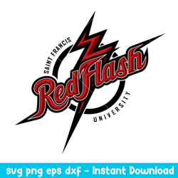Saint Francis Red Flash Logo Svg, Saint Francis Red Flash Svg, NCAA Svg, Png Dxf Eps Digital File