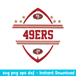 San Francisco 49ers Monogran Svg, San Francisco 49ers Svg, NFL Svg, Png Dxf Eps Digital File