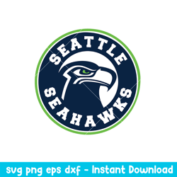 Seattle Seahawks Circle Logo Svg, Seattle Seahawks Svg, NFL Svg, Png Dxf Eps Digital File