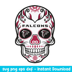 Skull Atlanta Falcons Svg, Atlanta Falcons Svg, NFL Svg, Png Dxf Eps Digital File