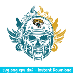 Skull Helmet Jacksonville Jaguars Floral Svg, Jacksonville Jaguars Svg, NFL Svg, Png Dxf Eps Digital File