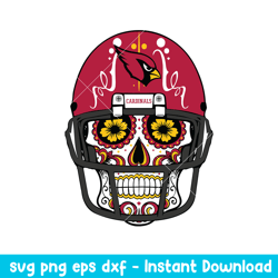 Skull Helmet Patterns Arizona Cardinals Svg, Arizona Cardinals Svg, NFL Svg, Png Dxf Eps Digital File