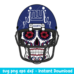 Skull Helmet Patterns New York Giants Svg, New York Giants Svg, NFL Svg, Png Dxf Eps Digital File
