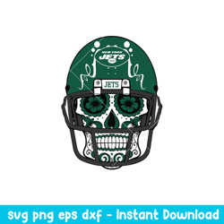 Skull Helmet Patterns New York Jets Svg, New York Jets Svg, NFL Svg, Png Dxf Eps Digital File