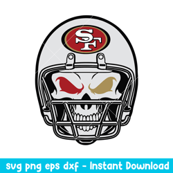 Skull Helmet San Francisco 49ers Svg, San Francisco 49ers Svg, NFL Svg, Png Dxf Eps Digital File