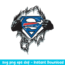 Superman Buffalo Bills Svg, Buffalo Bills Svg, NFL Svg, Png Dxf Eps Digital File
