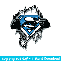 Superman Carolina Panthers Logo Svg, Carolina Panthers Svg, NFL Svg, Png Dxf Eps Digital File