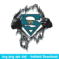 Superman Jacksonville Jaguars Svg, Jacksonville Jaguars Svg, NFL Svg, Png Dxf Eps Digital File
