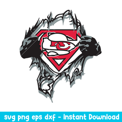 Superman Kansas City Chiefs  Logo Svg, Kansas City Chiefs  Svg, NFL Svg, Png Dxf Eps Digital File