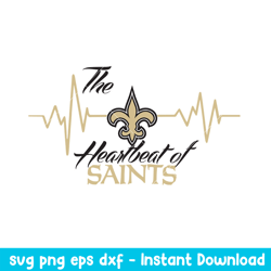 The Heartbeat Of New Orleans Saints Svg, New Orleans Saints Svg, NFL Svg, Png Dxf Eps Digital File