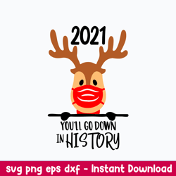 2021 You ll Go Down in Hostory Svg, Christmas Svg, Png Dxf Eps Digital File