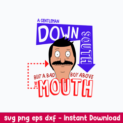 A Gentleman Down South Svg, Png Dxf Eps Digital Instant Download File