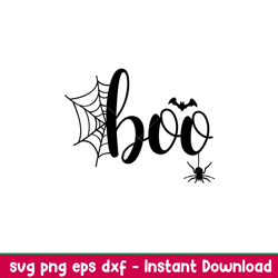 Boo Halloween, Boo Halloween Svg, Halloween Svg, Spooky Season Svg, Trick or Treat Svg,png, dxf, eps file