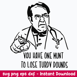 Dr. Nowzaradan You Have One Munt To Lose Turdy Pounds Svg, Png Dxf Eps File