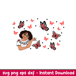 Encanto Butterfly Full Wrap, Ecanto Butterfly Full Wrap Svg, Starbucks Svg, Coffee Ring Svg, Cold Cup Svg,png,dxf,eps fi