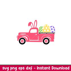 Happy Easter Truck with Eggs, Happy Easter Truck with Eggs Svg, Happy Easter Svg, Easter egg Svg, Spring Svg, png,dxf,ep