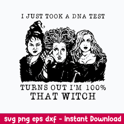 I Just Took A DNA Test Turns Out I_m 100_ That Witch Svg, Png Dxf Eps File