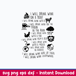 I WIll Drink Wine On a Boat Svg, Wine Svg, Png Dxf Eps File