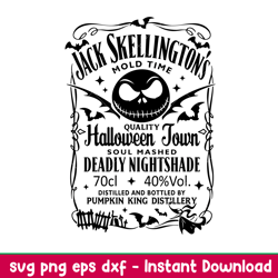 Jack Skellington Wiskey, Jack Skellington Wiskey Svg, Halloween Svg, Nightmare Before Christmas Svg, Skull Svg, png, dxf