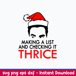 Making A List And Checking It Thrice Svg, Santa Claus Hat Svg, Christmas Svg, Png Dxf Eps File