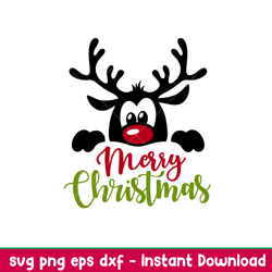 Merry Christmas Cute Raindeer, Merry Christmas Cute Raindeer Svg, Christmas Svg, Merry Christmas Svg, png,dxf,eps file